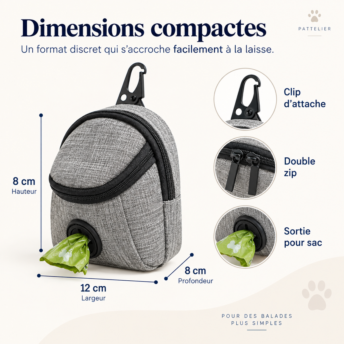 Pattelier Pocket™ – Sac de promenade & distributeur de sacs
