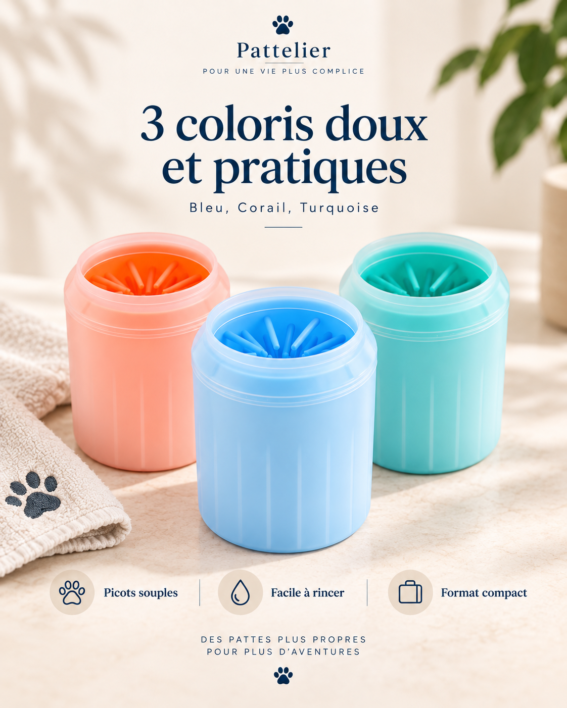 Pattelier CleanPaw™ – Nettoyeur de pattes pour chien