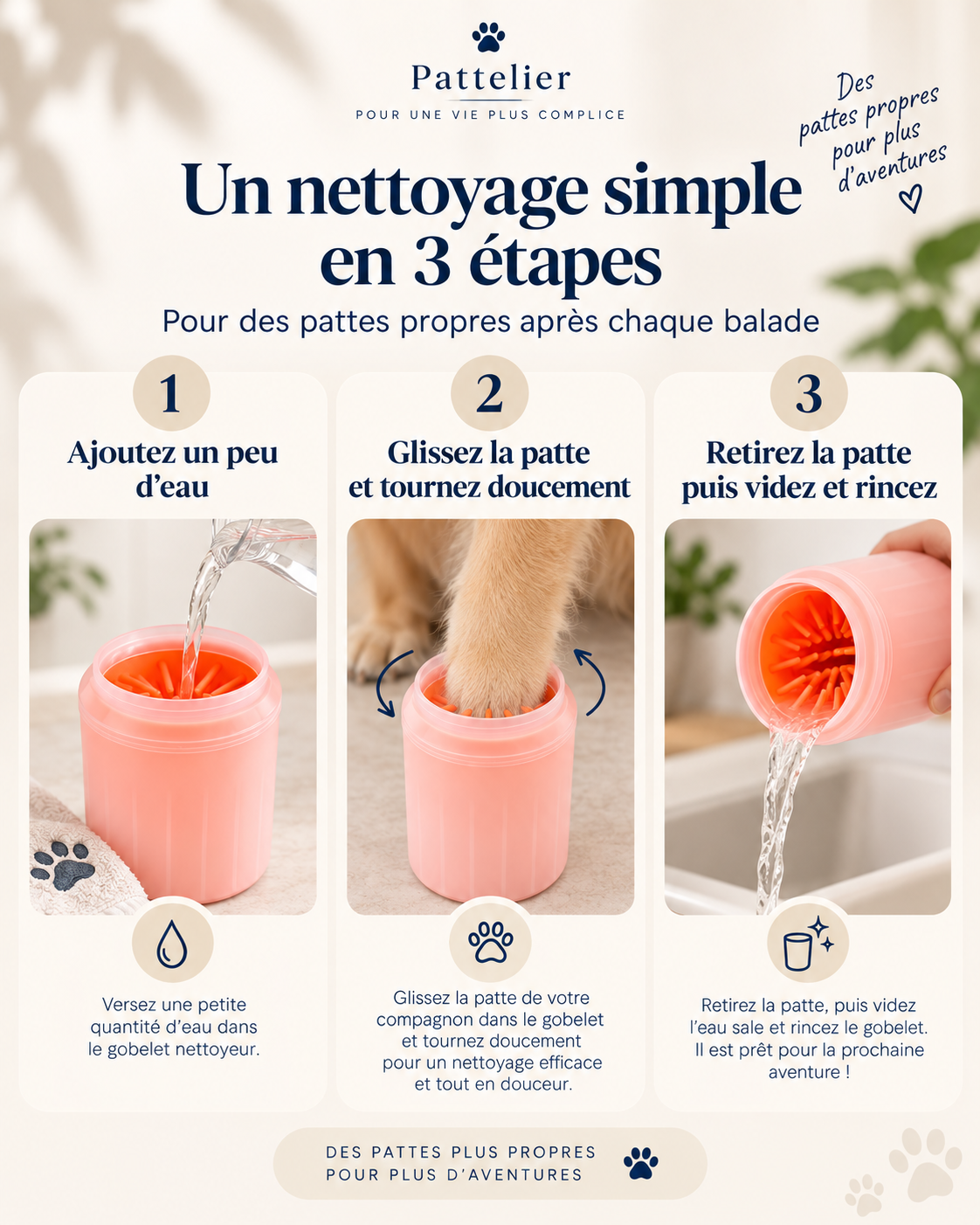 Pattelier CleanPaw™ – Nettoyeur de pattes pour chien