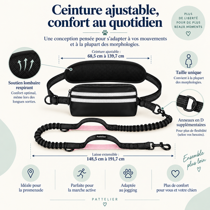 Pattelier Move™ – Laisse mains libres pour chien
