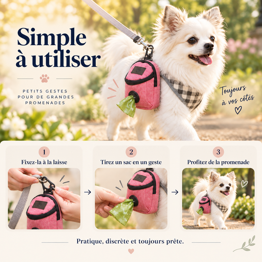 Pattelier Pocket™ – Sac de promenade & distributeur de sacs